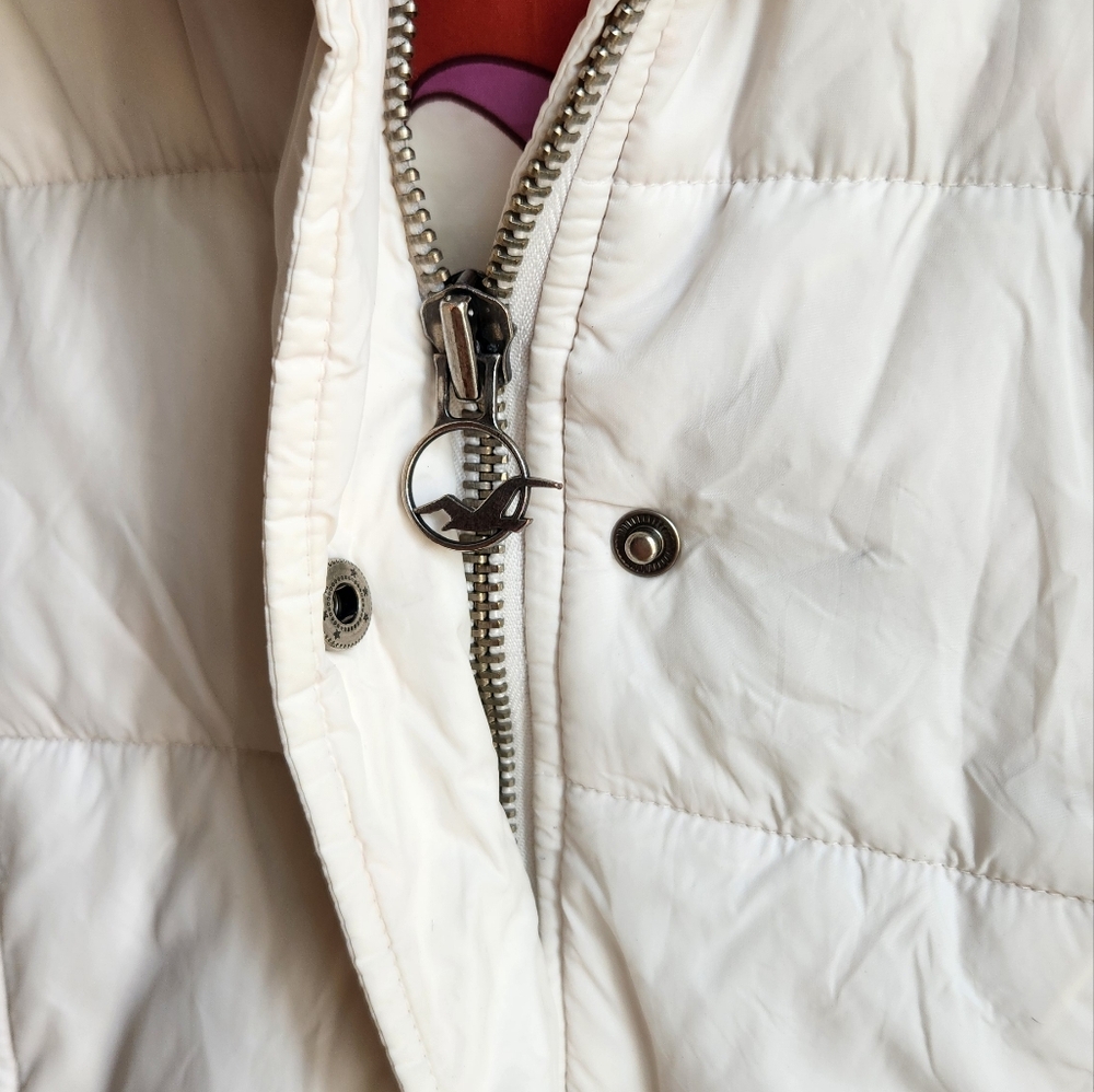 HOLLISTER CO Vintage Feather Down White Puffer Jacket Womens Size M - Picture 3 of 9